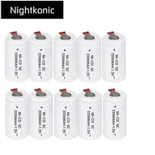Nightkonic SC батарея 2200 мАч перезаряжаемые subc Замена 1,2 В в с tab для makita dewalt bosch