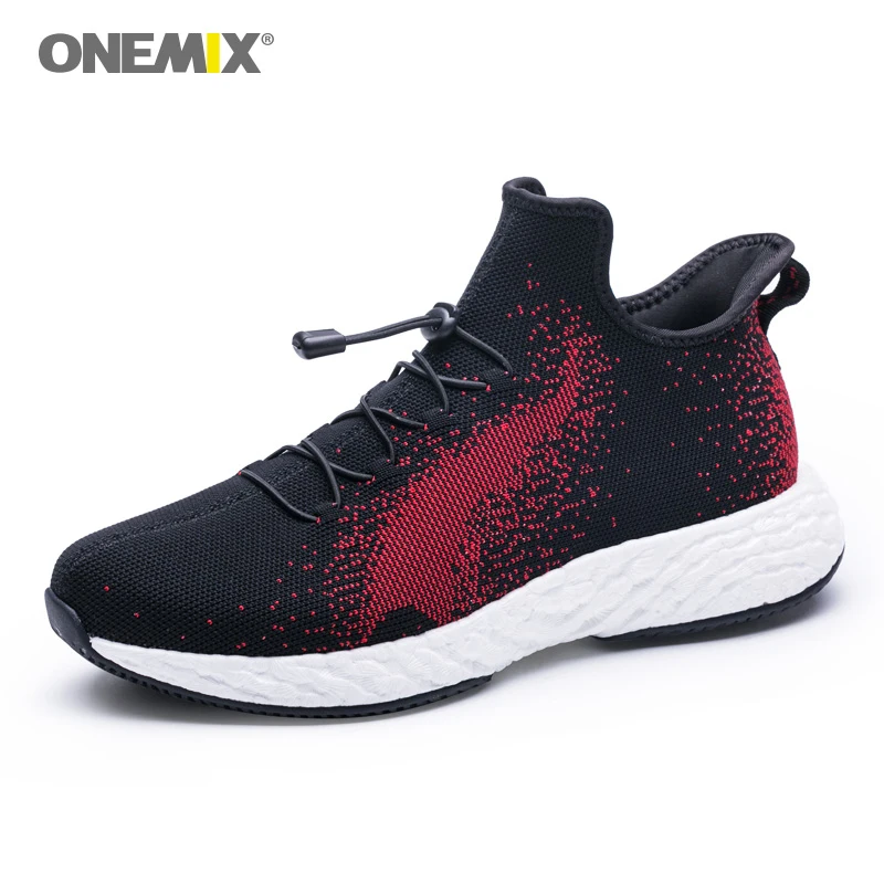 

ONEMIX New Couples Running Shoes Breathable Sports Simple Sneakers Light Slip-on Athletic Sneaker Women Flats Men Jogging Shoes
