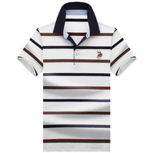 Новинка, мужские Поло, высокое качество, брендовая Хлопковая мужская рубашка поло, Повседневная полосатая Однотонная рубашка поло, мужские поло с коротким рукавом, para hombre