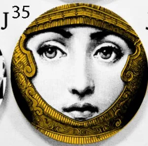 Красочная керамическая настенная тарелка fornasetti, декоративное блюдо, креативный дизайн «сделай сам», классическое элегантное украшение для бара/отеля/дома - Цвет: J35