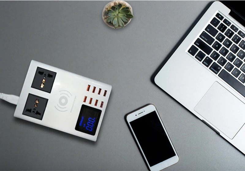 Thbelieve AC Wireless Charger 8 USB Multiple Charging Station Desktop Multi Wireless Charge Station 8 USB Wall Socket Adapters (10)