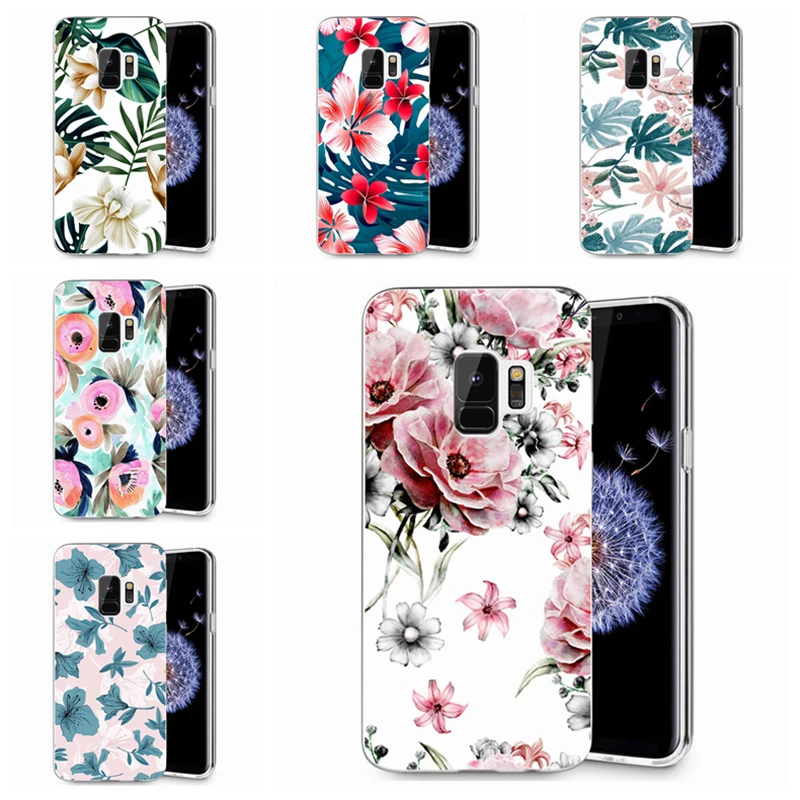 For Samsung Galaxy S9 S9Plus S8 Plus S7 edge Note 8 J530F A3 A5 TPU Colorful Soft Flora Cat pink Heart Painted Case Fundas E086 |