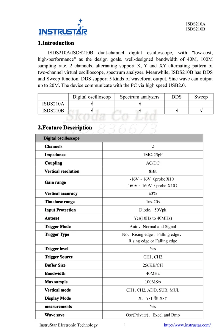 ISDS210B 40 МГц 100MSa/s 4 в 1 шт. USB Виртуальный цифровой осциллограф+ Анализаторы спектра+ DDS+ развертка