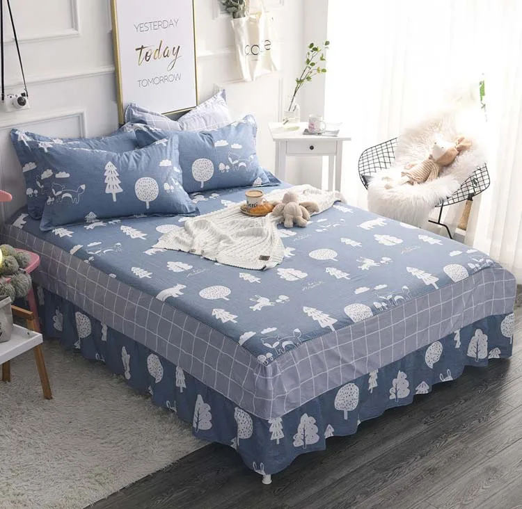 Home textile 1pcs Cotton bed skirt, non-slip protective cover,bed skirts,twin full queen size bedding Mattress cover