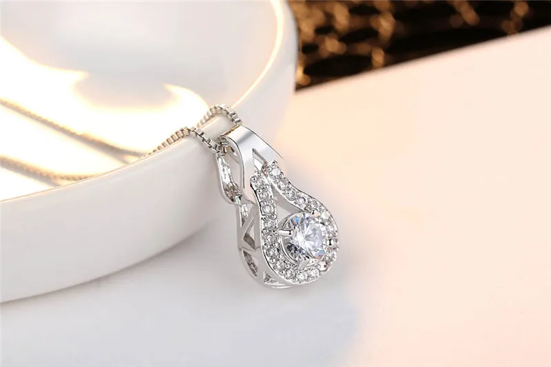 Unique Silver Color Lucky Gourd Dazzling Zircon Necklace Cute Rabbit Ears Pendant Necklace Decoration Jewelry For Women Gift N38 (15)