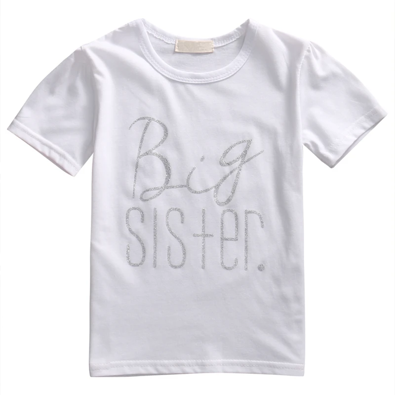 Летняя Повседневная новейшая Одежда для новорожденных мальчиков, футболка с надписью «Brother», Семейные комплекты одежды - Цвет: Big Sister 120