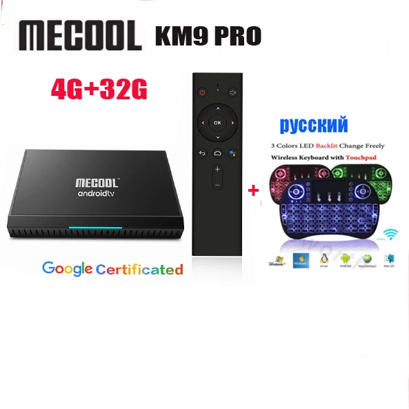 MECOOL KM9 PRO Android tv 9,0 Сертифицированный Google 4 ГБ 32 ГБ Android 9,0 ТВ приставка Amlogic S905X2 4K 2,4G 5G двойной Wifi BT4.0 KM9 A tv - Цвет: 4G 32G I8