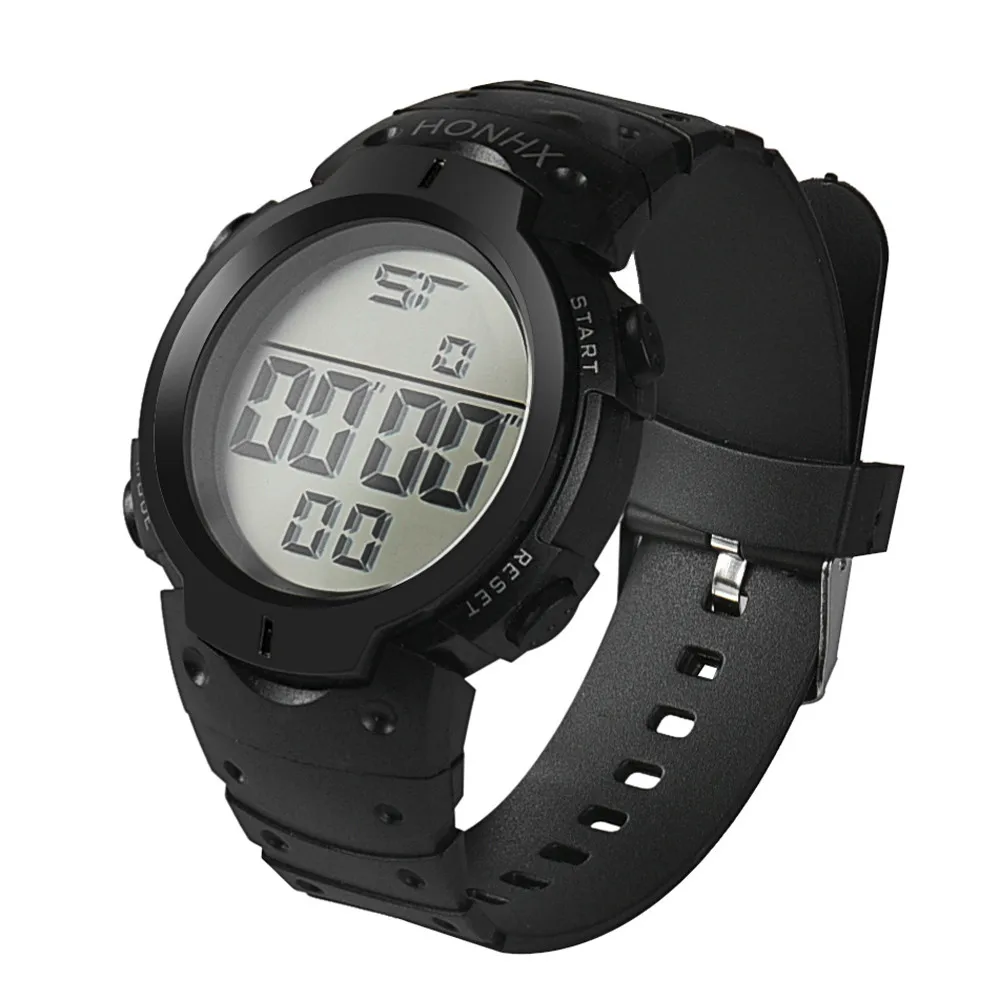 Mens watches Brand Luxury Watches Waterproof Mens LCD Digital Stopwatch Date Rubber Sport Wrist Watch Reloje dijital kol saati -