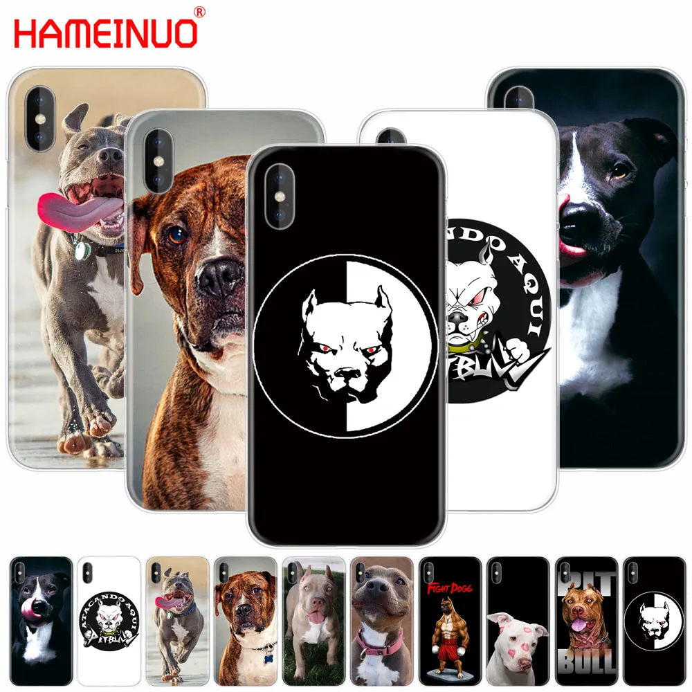 

HAMEINUO pitbull dog cell phone Cover case for iphone 6 4 4s 5 5s SE 5c 6 6s 7 8 plus case for iphone 7 X