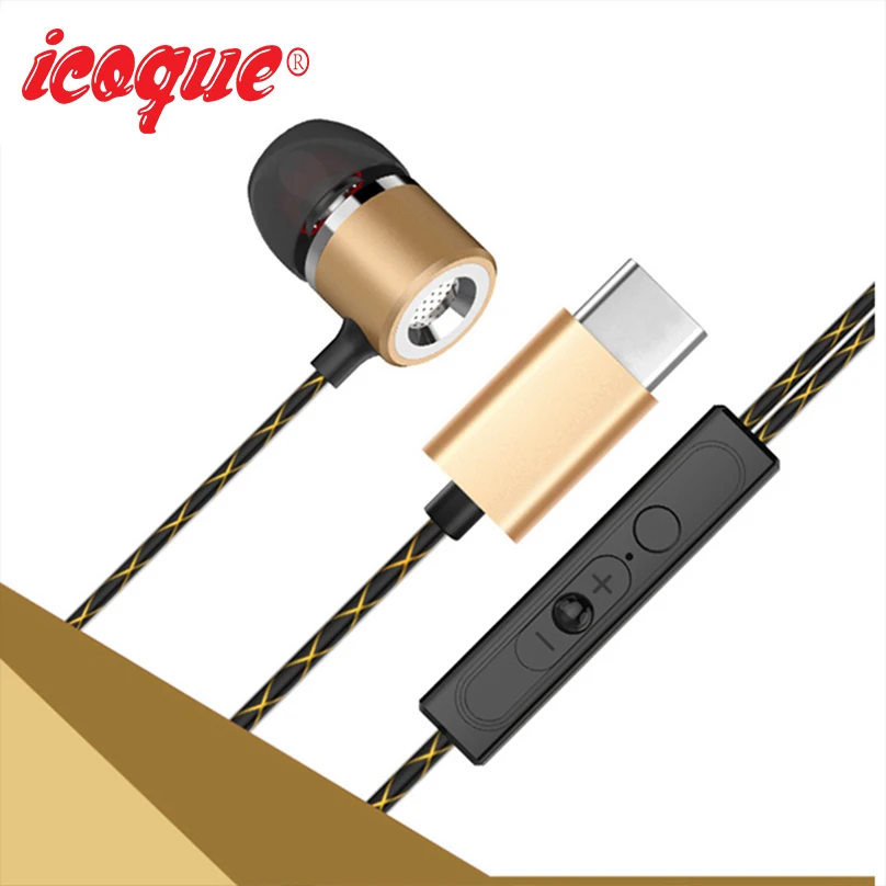 Icoque наушники для Leeco USB Type c с микрофоном Letv Le 2 Pro Max In ear гарнитура Тип