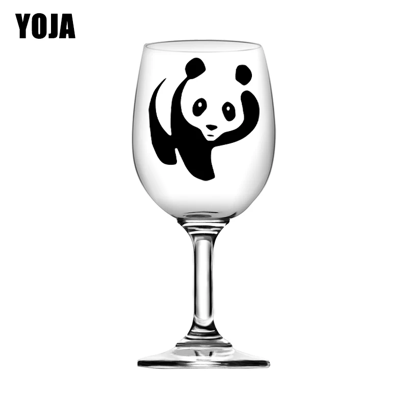 

YOJA 5.7X6.4CM 6pcs Panda Bear Fashion Wine Glass Cups Sticker Animal Home Decor Wall Decals G1-0544