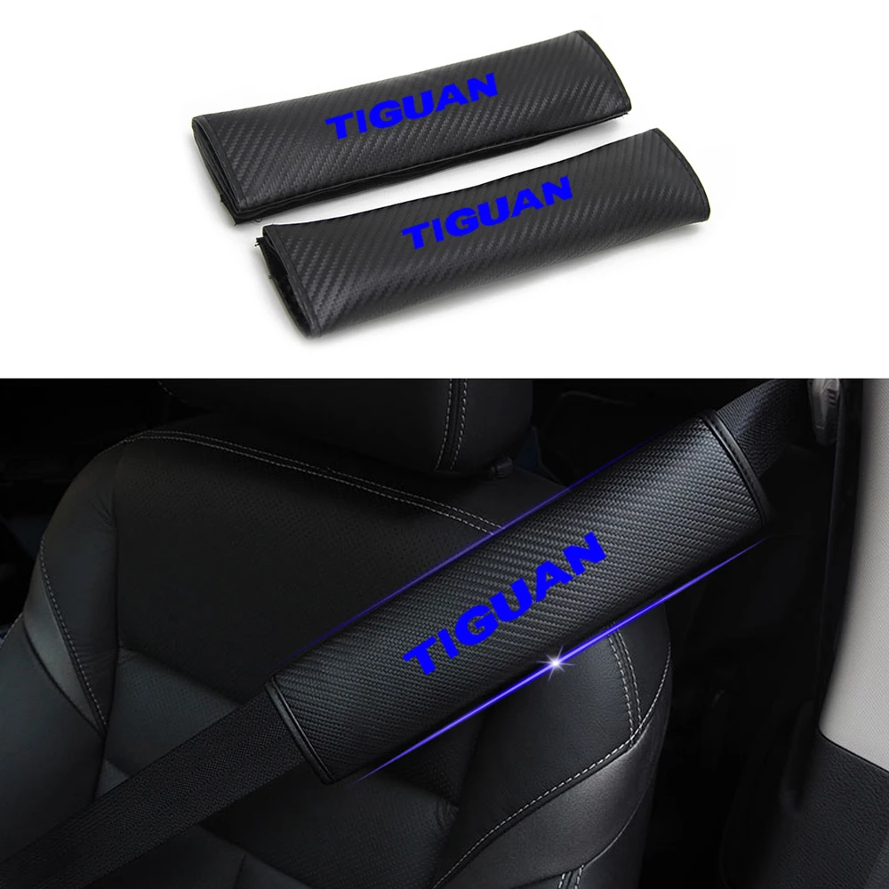 

For VW Volkswagen Tiguan PU Fashion Car Seat belt shoulder Pads Reflective Safety Driving Car Seat Belt Cover Car Accessories