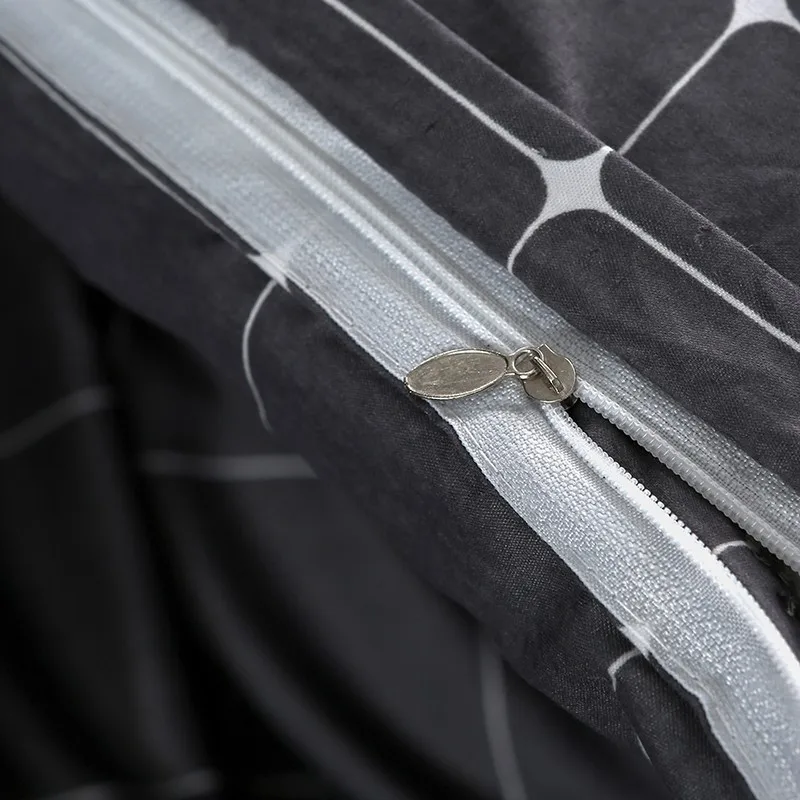 Solstice Home Textile Dark Gray Bedding Set Geometric Plaid Simple Duvet Cover Pillowcase Adult Teenage Man Bed Linen No Sheet Solstice Home Textile Dark Gray Bedding Set Geometric Plaid Simple Duvet Cover Pillowcase Adult Teenage Man Bed Linen No Sheet