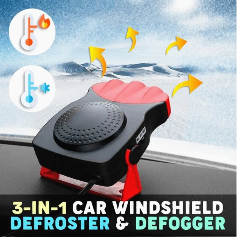3 in 1 Car Winter Electric Heated Heating Cooling Fan Windshield Demister Defroster Hot Wind