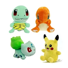 4pcs lot 15cm Anime Bulbasaur Squirtle Charmander PIKACHU Soft Stuffed Plush Toys