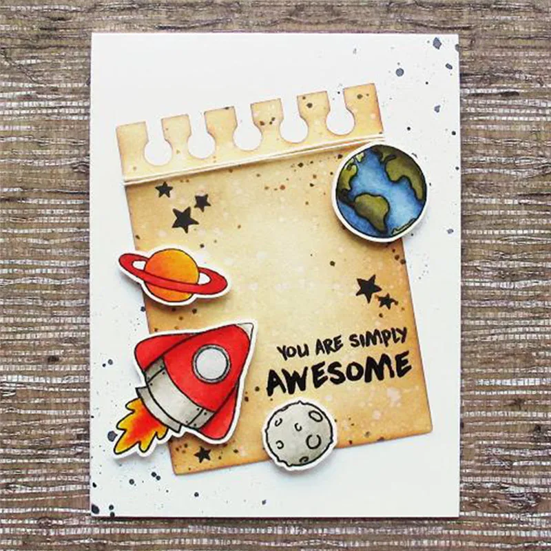

YaMinSanNiO 7PCS Astronaut Rocket Metal Cutting Dies for Card Making 2019 for Scrapbooking Embossing Stencil Card Decoration