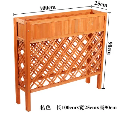 Луи Мода отламывать стенд цветок корыто Ресторан твердый забор экран сетки Открытый карбонизированная деревянная коробка - Цвет: thickening