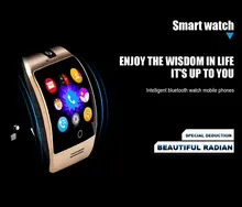 Q18s Android Smart Uhr Telefon Mit Sim-karte Tragbare Geräte Gebogene Bildschirm Touch Smartwatch
