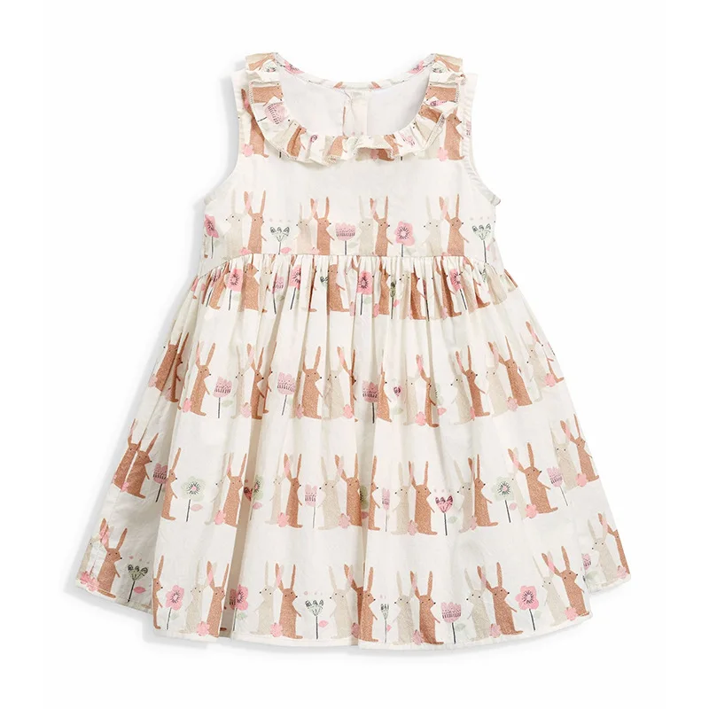 

Little maven 2-7Years Summer Rabbit Print Princess Costume Dress For Baby Girl Fancy Child Kids Toddler Baby Girls Lace Dress