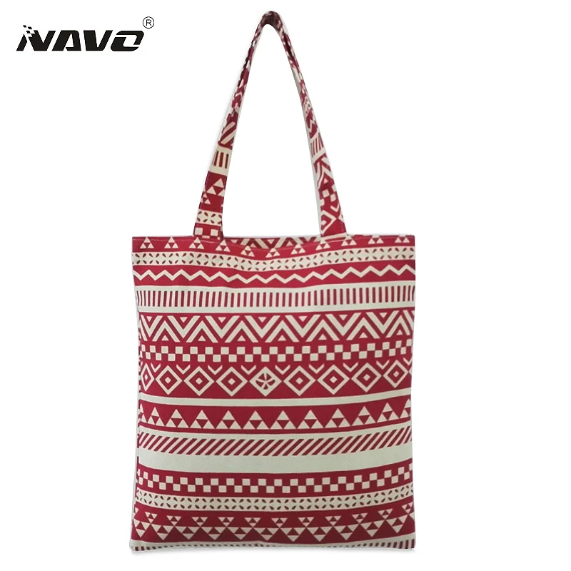 

Cotton Canvas Shopping Bags Women Fabric Shoulder Bag Female Handbags Fashion Bags For Shopping Reusable Shopper Bag