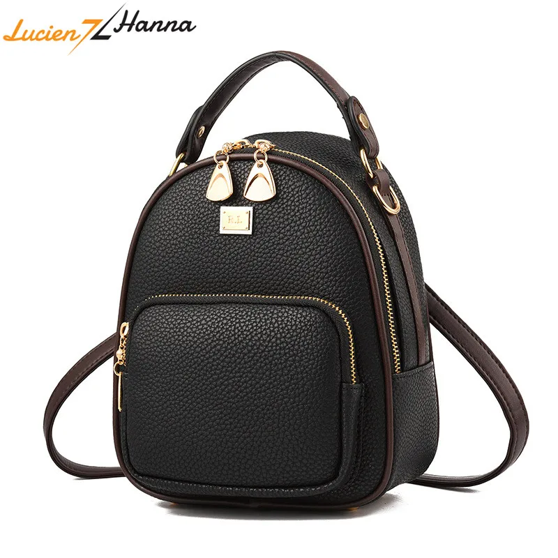 Fashion Style Women Leather Backpack Mini Cute Back Pack Backpacks for Teenage Girls Small Bag ...