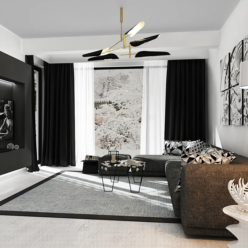 Cortinas térmicas aislantes para cortinas de tratamiento de ventana de sala de estar para dormitorio cortinas blandas para habitación de bebé