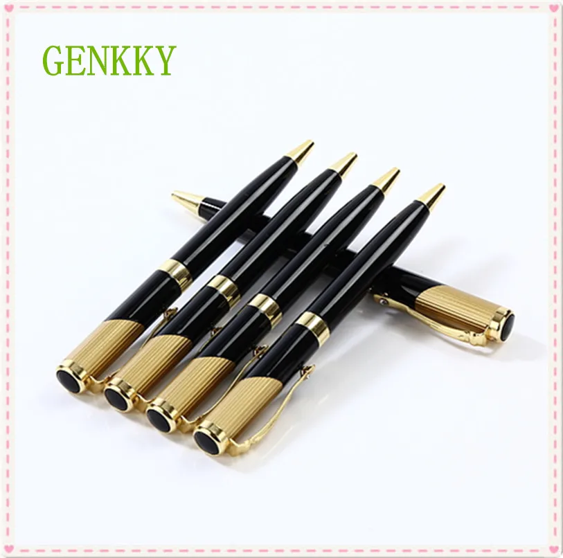 

1PCS GENKKY Full metal ballpoint pen Office school Gifts supplies Metal Carved designs high quality GENKKY metal pen refills
