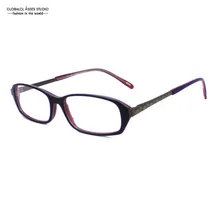 Прямоугольные ацетат Очки Рамки черный на красного цвета Рамки фиолетовый храм одного студента глаз Очки оптический Рамки j5102l-a
