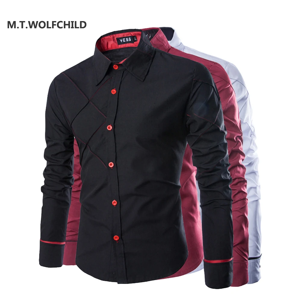 M T WOLFCHILD Hot sale 2017 New style font b mens b font solid color lapel