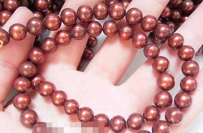 

free shippinbg 06391 5 Strds Brown Pearl Beads