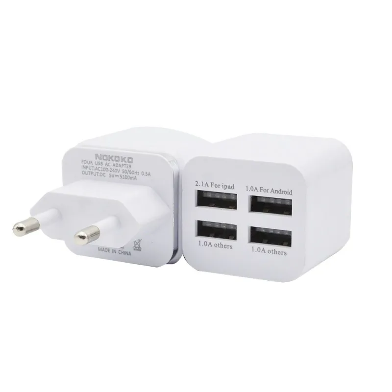 

mini 4 Ports USB Power Adapters Newest Travel Wall Charger Multi Power Adapter Connectors EU US Plug