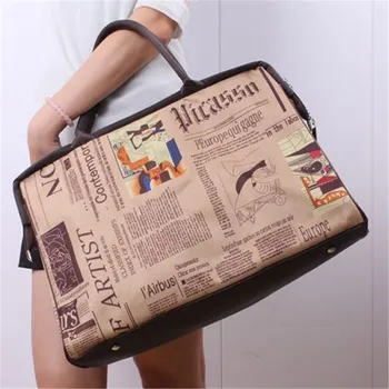 

Newspaper Printing Simple Handbags Women New Travel Large Capacity Totes Girls Day Clutches Pillow Bag Shoulder Commuter Bags