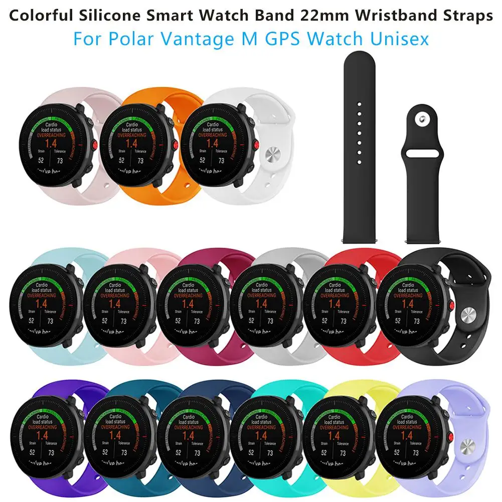 

22mm Silicone Watch Strap Replacement Strap Watch Band Wristband For Polar Vantage M GPS Smart Watch Accessories Unisex Strap