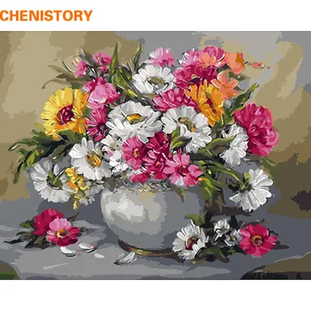 

CHENISTORY Frameless Flowers Diy Oil Painting By Numbers Acrylic Picture Paint By Numbers For Unique Gift Home Decoration 40x50