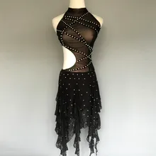 Стиль латинский танец костюм сексуальные марлевые камни латинские танцы платье для женщин латинские танцы конкурс платья A60 S-4XL