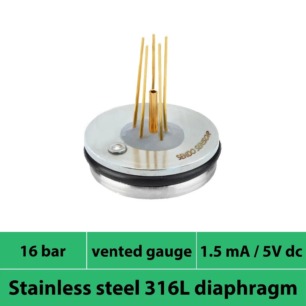

0-1.6 mpa air water and oil pressure, isolated sensor pressure transducer 16 bar vented gauge, 1.5mA/5V power, mV output/signal
