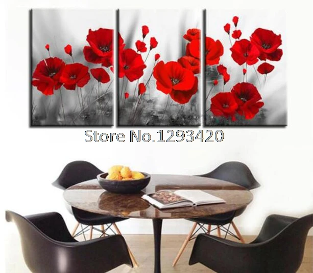 

diy Diamond Painting Cross Stitch poppy flower 3pcs Diamond Embroidery Picture Of Home Decor 5D diy Diamond Mosaic Painting