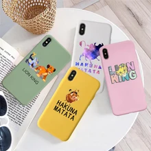 Лучший чехол с изображением короля льва из фильма, роскошный цветной Мягкий силиконовый чехол для телефона Hakuna Matata для iPhone X 8 7 6 6S Plus XR 11 pro