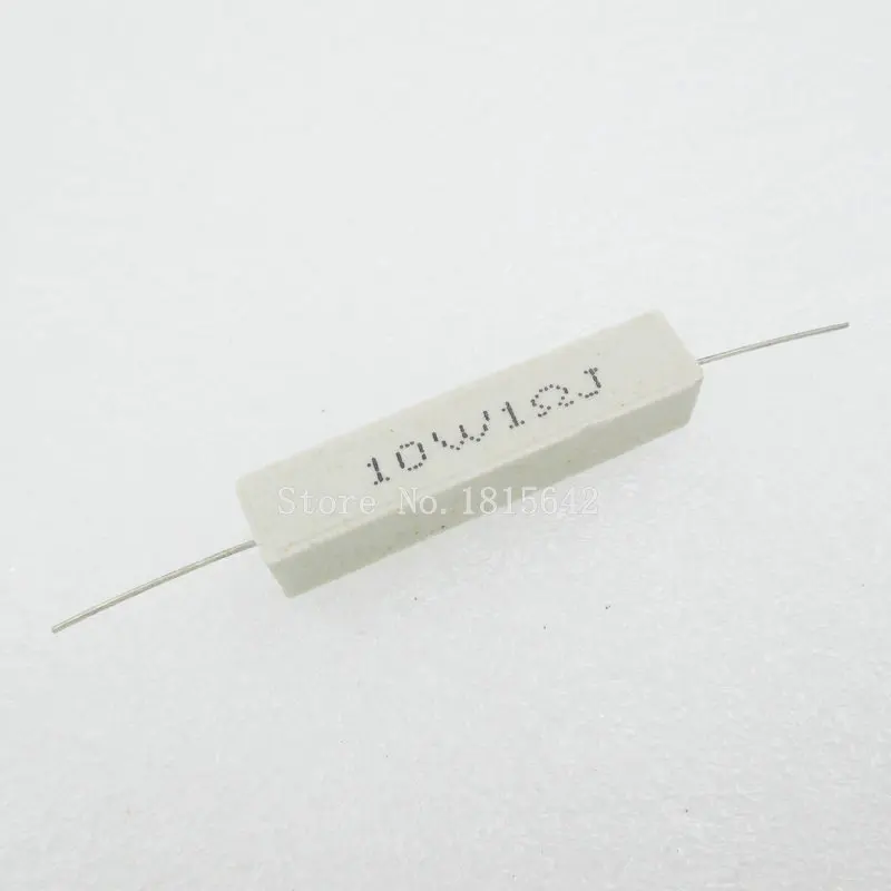10PCS/LOT Ceramic Cement Resistor 10W 1 ohm 1R Resistance 5% Error