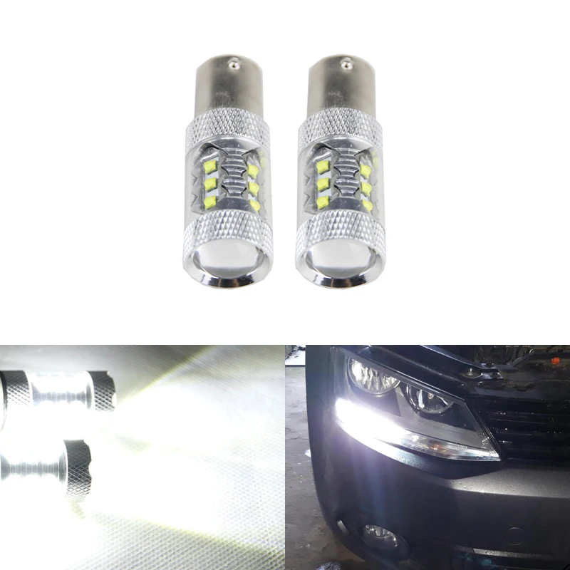 

80W Xenon White Canbus Error Free Led Replacement Bulbs For Volkwagen MK6 Jetta Daytime Running Lights Car-Styling