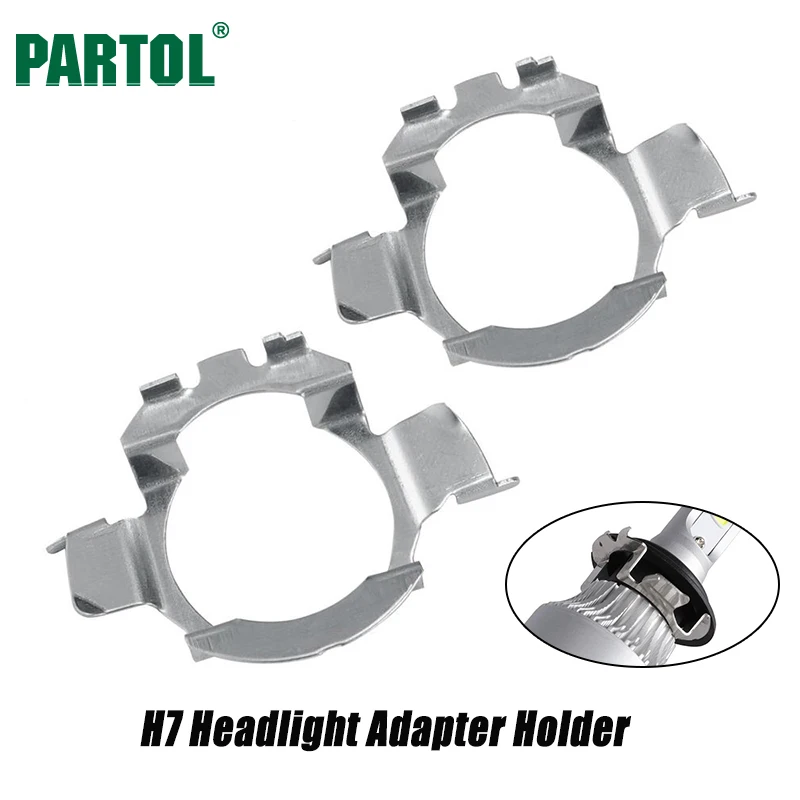Partol H7 LED Headlight Bulb Retainer Adapter Holder for BMW X5 AUDI A3 A4 H7 Bulb Adaptor Base