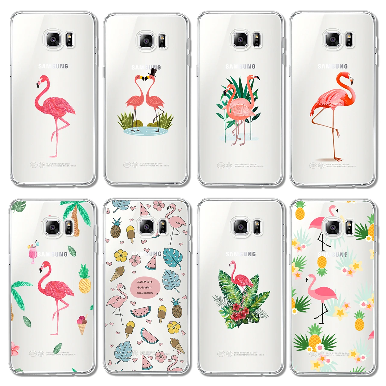 Cute Flamingo soft tpu phone case for samsung Galaxy A320 A3 A5 A7 2016 2017 J3 J5 J7 S9 S8 S7 S6 edge Plus Note 4 5 8 9 Cover |