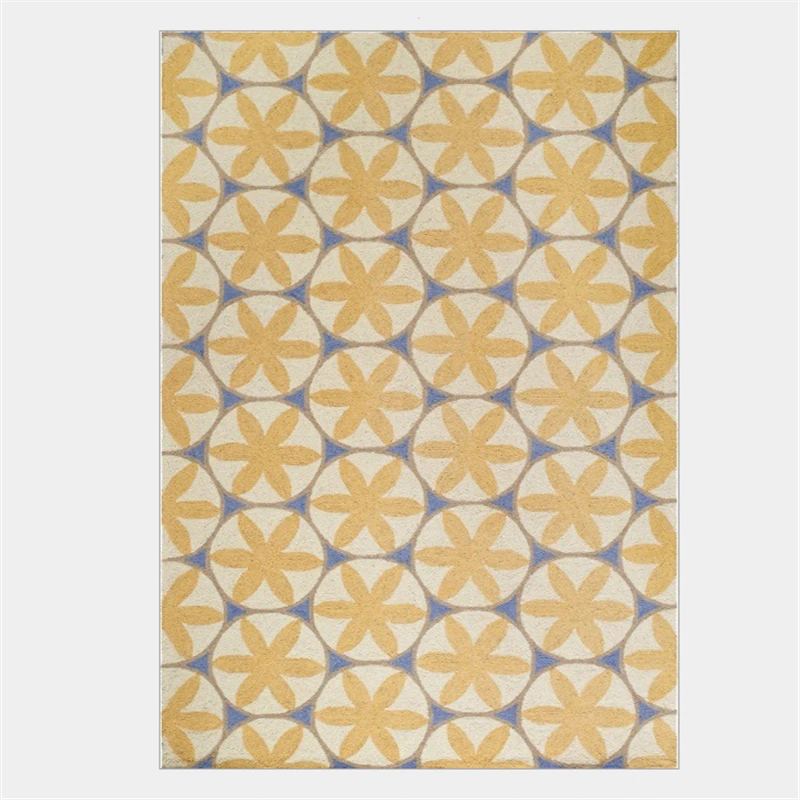 Скандинавские геометрические цветы желтый серый круг узор области коврики ковры для гостиной большой размер Домашний Декор Спальня
