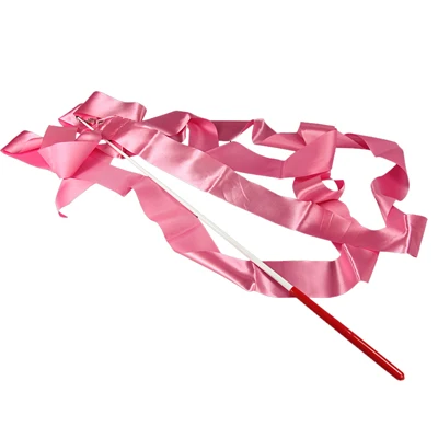 Лента для художественной гимнастики длиной 4 метра, 1 шт., профессиональная художественная лента, пояс для танцев, реквизит, художественная лента для аэробики, 11 цветов - Цвет: Pink