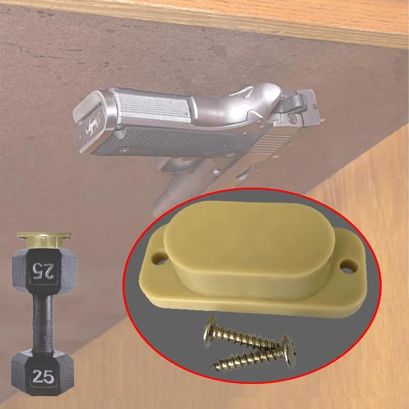 MAGNET-PRO Magnet Concealed Gun Mount Holder for desk bed  table 25LB Rating 
