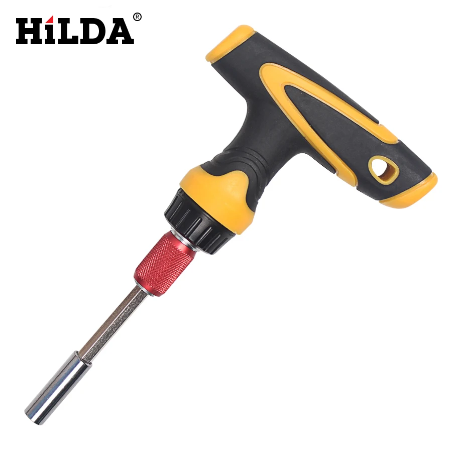  T Shape Screwdriver Ratchet Handle Magnetism Extension Rod Scalable Hand Shank Handle Dismountable 