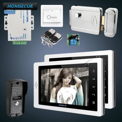 

HOMSECUR 1C2M with Electric Lock 7" Wired Video&Audio Home Intercom + Keys Included