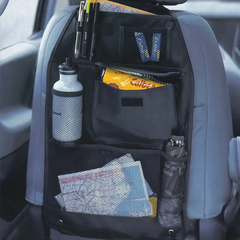 Hoomall сумка для хранения на сиденье автомобиля чехлы на заднее сиденье Органайзер авто мульти держатель карманный органайзер сумка разные сумки карман 1 шт - Цвет: Black 57x39cm