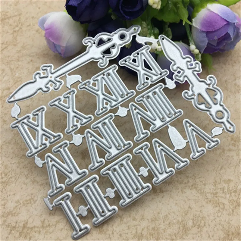 

Watch clock Numbers and metal cutting dies DIY Die Cut Stencil Decorative Scrapbooking Craft Card stencils template