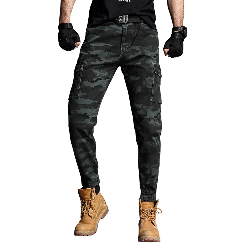 Mens Joggers Track Pants Cargo Pants Men Tactical Camo Overalls Pants Military Fashions Camouflage Trousers Clothes Streetwear